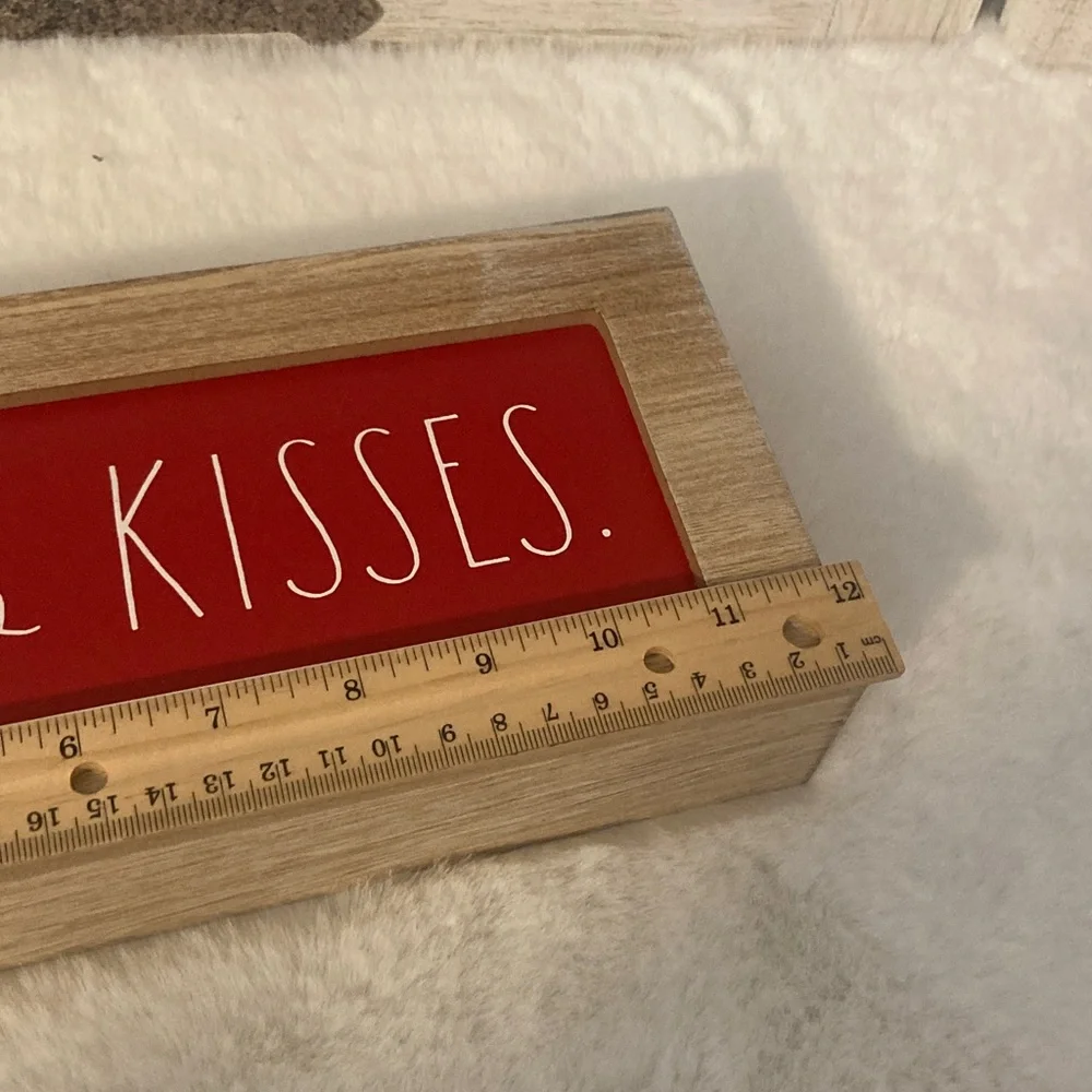 Rae Dunn Hug and Kisses Tabletop Wooden Sign